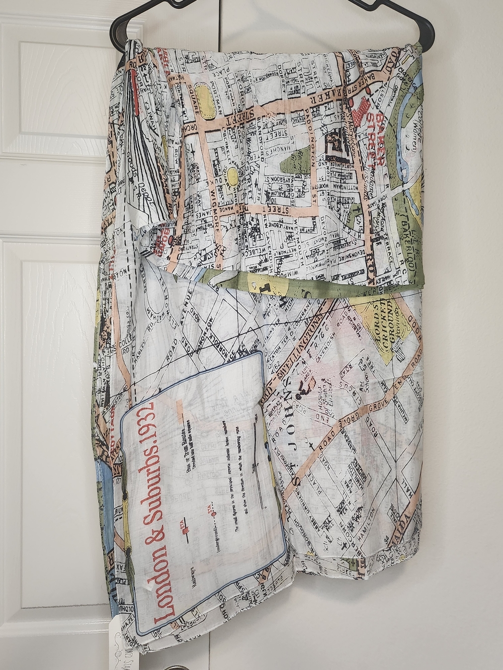 One Hundred Stars London Map Scarf Vintage Style Wrap - Picture 9 of 9